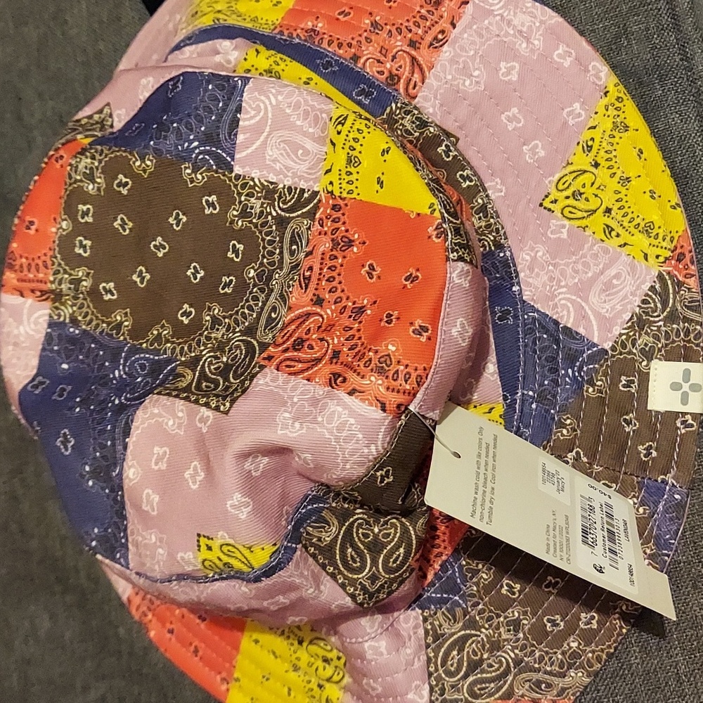 Sun + Stone Men's Paisley Patchwork Bucket Hat, Created for Macy's - Lavendar - Picture 2 of 3